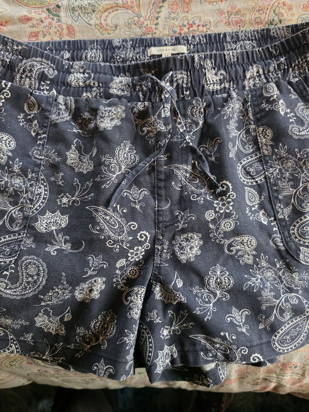 Maurices - Navy Paisley Drawstring Shorts